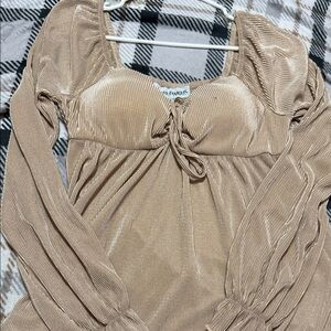 Almost Famous Shimmering Beige Top